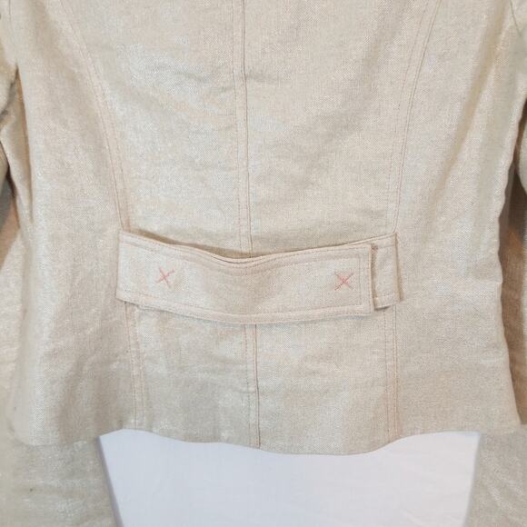 True Meaning Linen Blend Metallic Gold Blazer - Picture 4 of 8